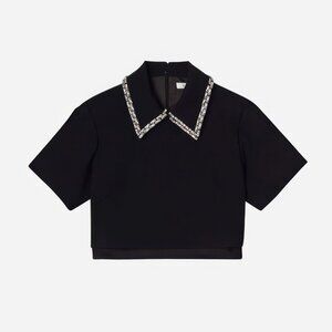 LIKE NEW A.L.C. Lark Jewel-Embellished Crop Top, size 0, LIKE NEW!